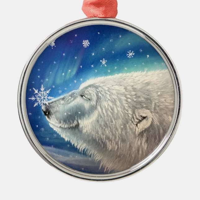 Eisbär Schneeflocken Ornament (Vorne)