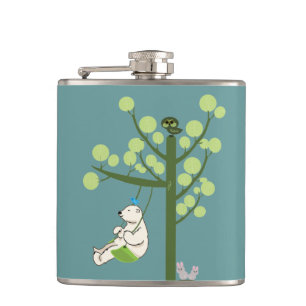 Eisbär schwingt flachmann