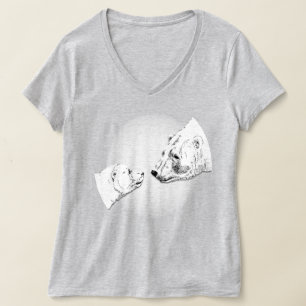 Eisbär-Shirt Damen Bären-Kuss Art T-Shirt