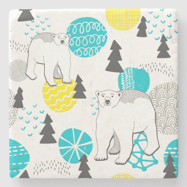 Eisbär Steinuntersetzer (Vorderseite)