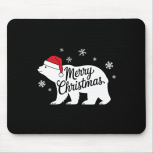 Eisbär Tierliebhaber Weihnachten Santa Hut Eisbär Mousepad