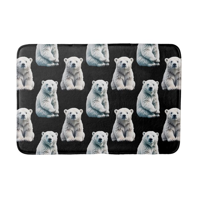 Eisbar-Tiermuster-Design  Badematte (Vorderseite)