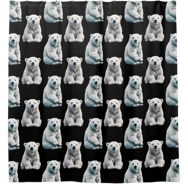 Eisbar-Tiermuster-Design  Duschvorhang (Vorderseite)