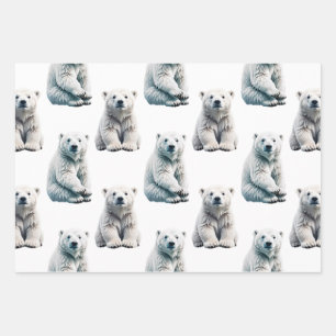 Eisbar-Tiermuster-Design Geschenkpapier Set