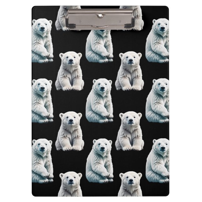 Eisbar-Tiermuster-Design  Klemmbrett (Vorderseite)