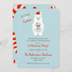 Eisbär und heißer Kakao Weihnachten Einladung