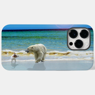 Eisbär und Jack Russel am Strand, Case-Mate iPhone 14 Pro Max Hülle