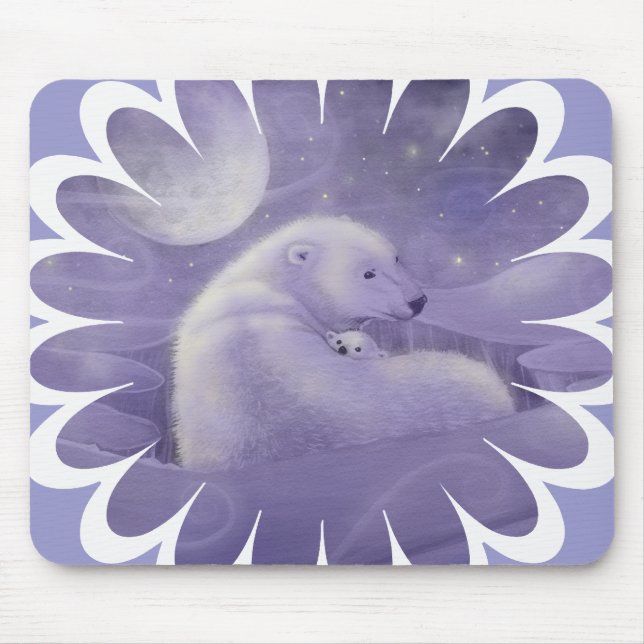 Eisbär und Jungtier Mousepad (Vorne)