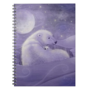Eisbär und Jungtier Winter Notizbuch Notizblock