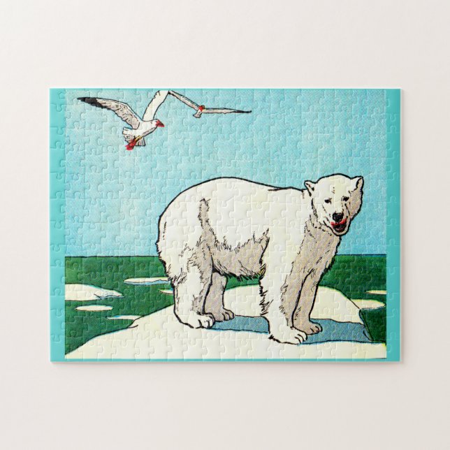 Eisbär und Möwen Puzzle (Horizontal)