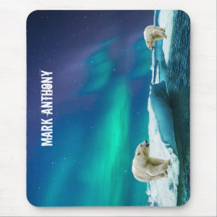 Eisbär und Nordlichter Alaska-Mauspad Mousepad