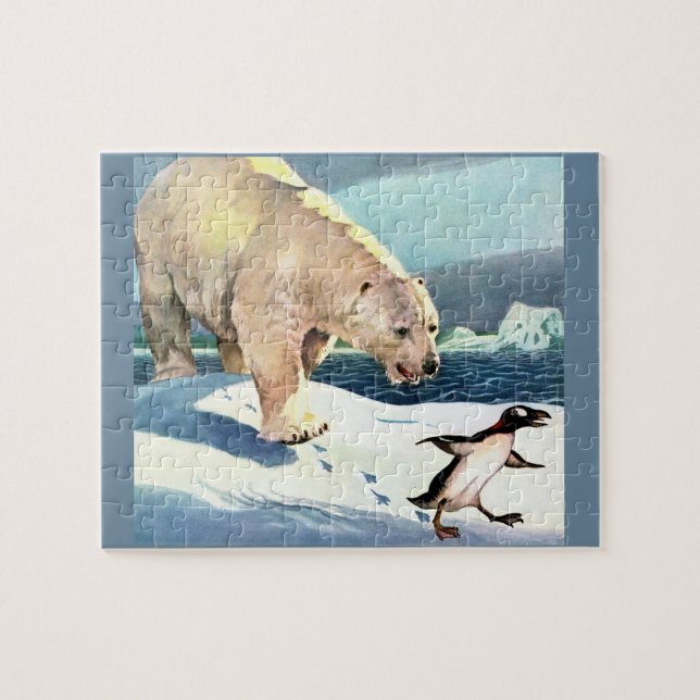Eisbär und Pinguin der 40er Jahre Puzzle (Horizontal)