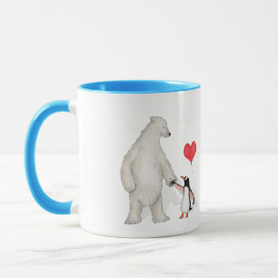 Eisbär und Pinguin "Liebe you" Tasse