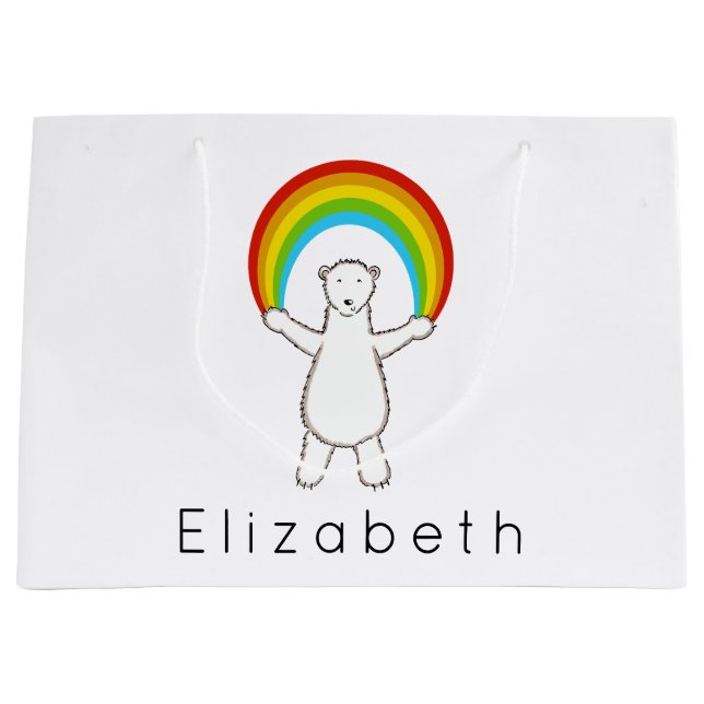 Eisbär und Regenbogen Große Geschenktasche Geschenktüte (Vorderseite)