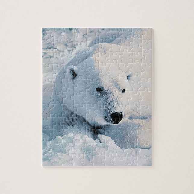 Eisbär und Schnee Puzzle (Vertikal)