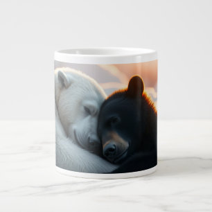 Eisbär und Schwarzbär umarmen sich Jumbo-Tasse