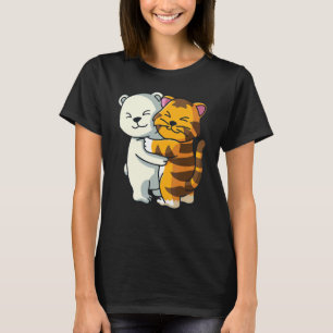 Eisbär und Tiger-Süße Tier, das Frauen umarmt Gi T-Shirt