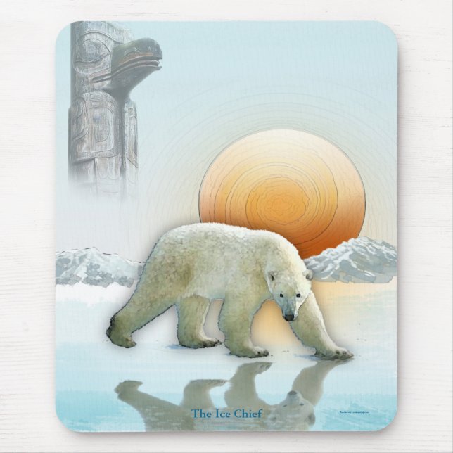 Eisbär und Totem Pole Art Mousepad (Vorne)