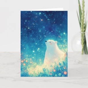Eisbär unter dem arktischen Himmel Karte