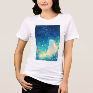 Eisbär unter dem arktischen Himmel Tri-Blend Shirt