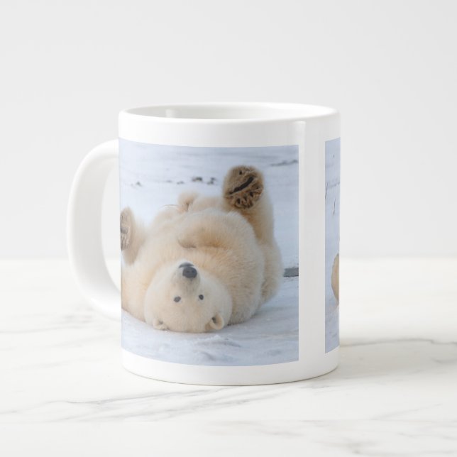 Eisbär, Ursus maritimus, cub rollend 3 Jumbo-Tasse (Vorderseite Links)