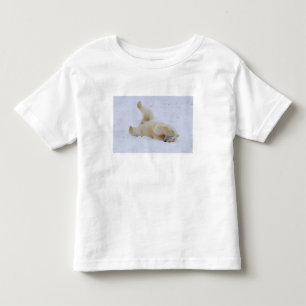Eisbär, Ursus maritimus, Jungtier rollt Kleinkind T-shirt