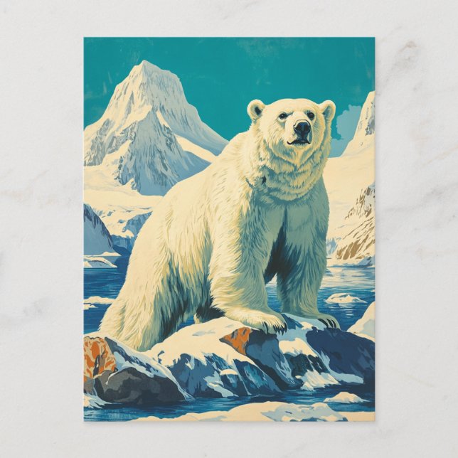 Eisbär vintage postkarte (Vorderseite)