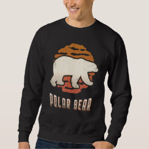 Eisbär Vintage Retro Klassisches Tier Sonnenunterg Sweatshirt