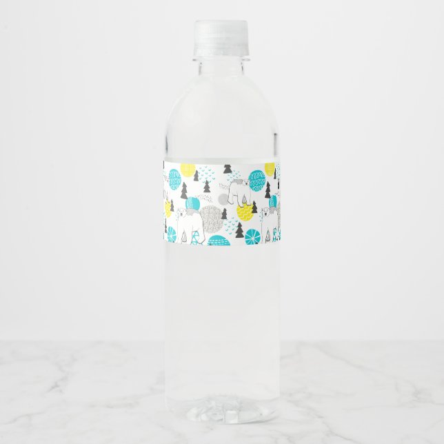 Eisbär Wasserflaschenetikett (Vorderseite)