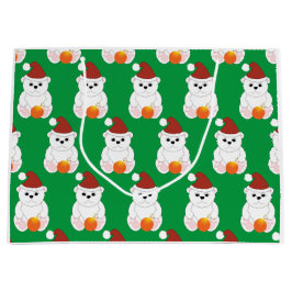 Eisbär Weihnachten Weihnachtsmannmütze niedliches  Große Geschenktüte