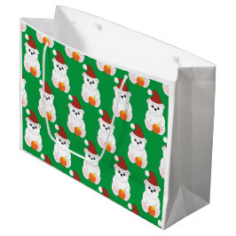 Eisbär Weihnachten Weihnachtsmannmütze niedliches Große Geschenktüte