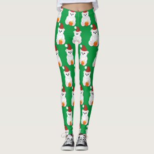 Eisbär Weihnachten Weihnachtsmannmütze niedliches Leggings