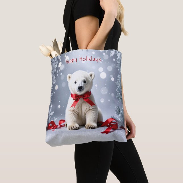 Eisbär-Weihnachts-Feiertags-Tasche (Von Nahem)
