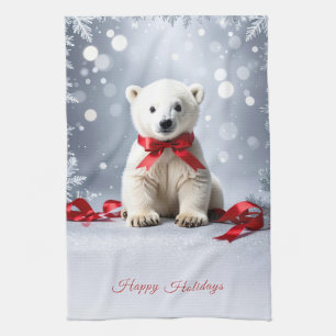 Eisbär-Weihnachts-Küchenhandtuch Geschirrtuch