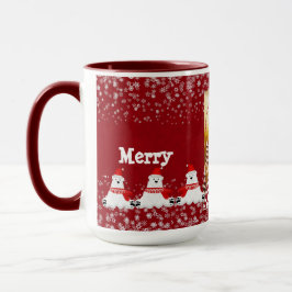 Eisbär Weihnachtskerzenbaum Winterschneeflocke Tasse