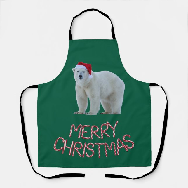 Eisbär-Weihnachtslatz Schürze (Vorderseite)