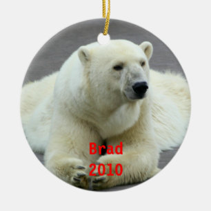 Eisbär-Weihnachtsverzierung Keramikornament