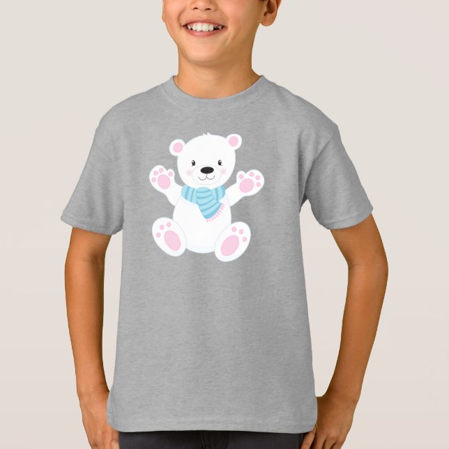 Eisbär, Weißbär, Niedlicher Bär, Bär mit Karpfen T-Shirt (Vorderseite)