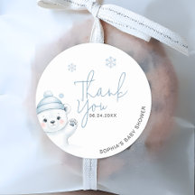 Eisbär Winter-Baby-Shower Danke