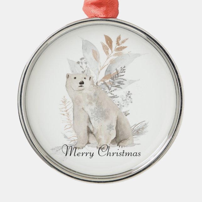 Eisbär Wintergarten Ornament Aus Metall (Vorne)