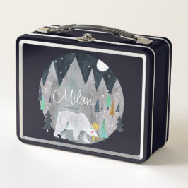 Eisbär Wintermond Metall Brotdose