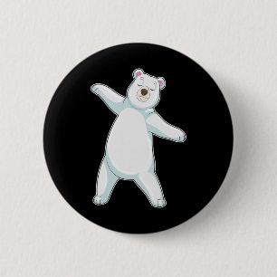 Eisbär Yoga Fitness Gymnastik Button
