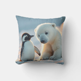 Eisbärbaby und Pinguin Kissen