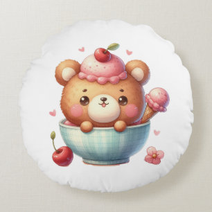 Eisbärchen Rundes Kissen