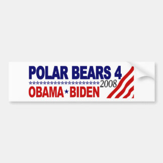 Eisbären 4 Obama Biden 2008 Autoaufkleber