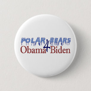 Eisbären für Obama Biden 2008 Button