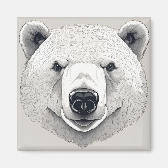 Eisbären-Illustration Magnet (Vorne)
