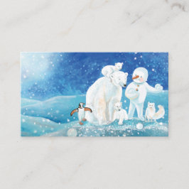 Eisbären, Polar Fox, Kaiserpinguin und Snowman Begleitkarte