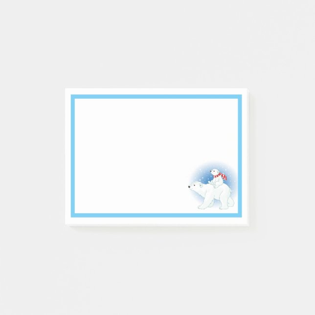 Eisbären  post-it klebezettel (Vorderseite)