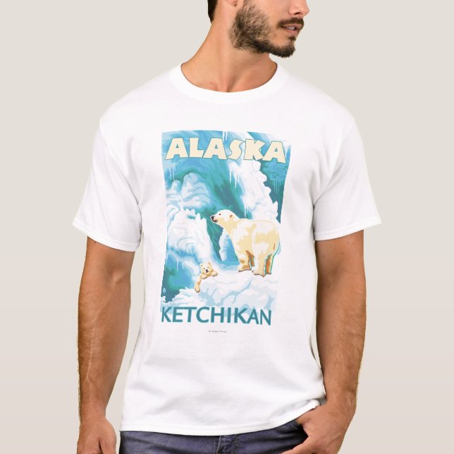 Eisbären u. CUB - Ketchikan, Alaska T-Shirt (Vorderseite)
